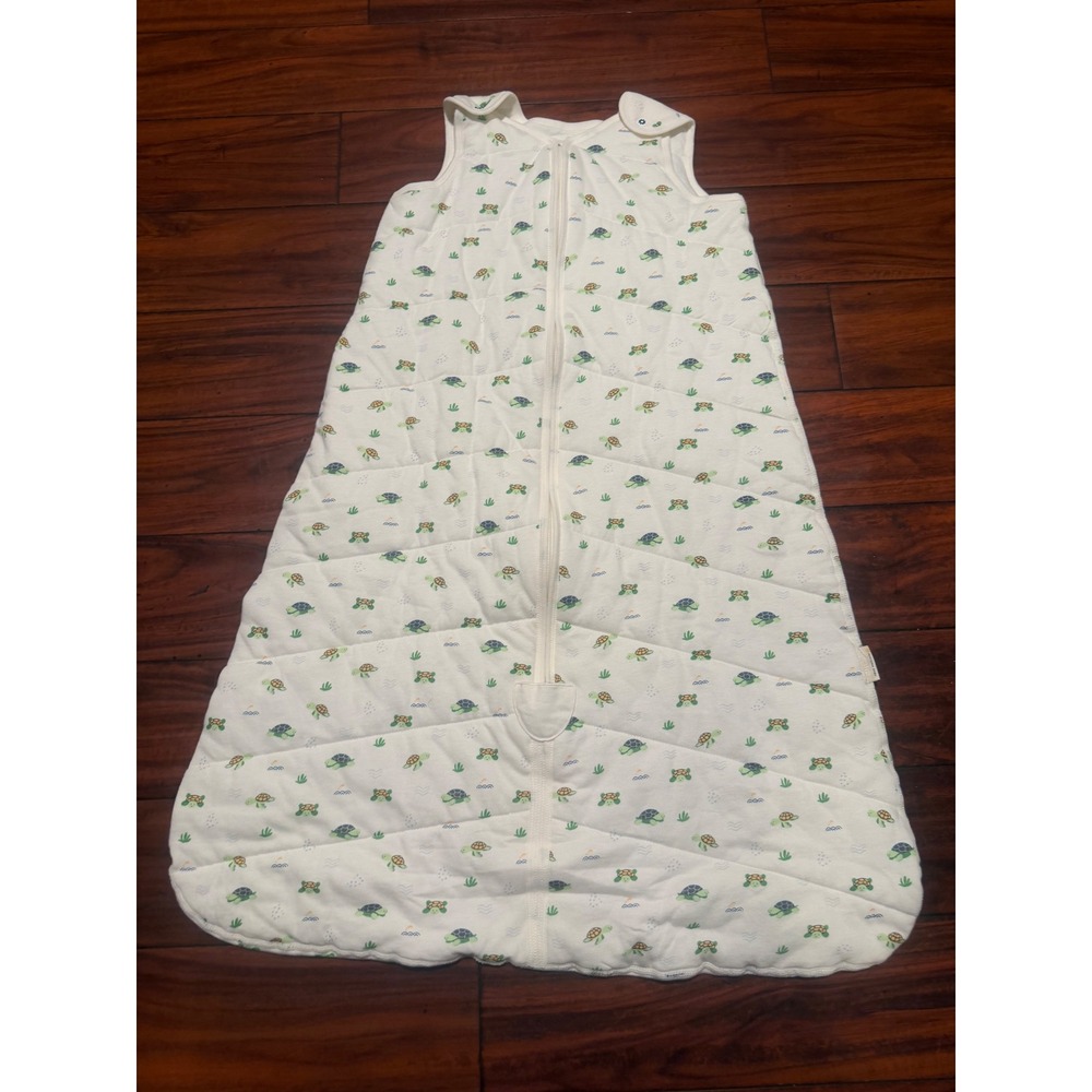 Nintara Baby Organic Cotton Sleep Sack XL 18-24M Turtle Print Quilted Cream